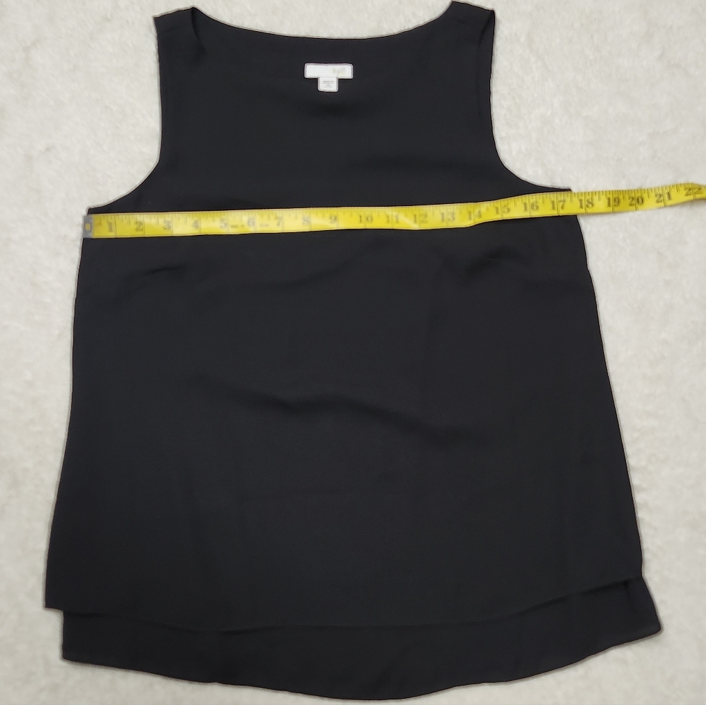 • J Jill Women’s Sleeveless Layered Sheer Chiffon Blouse Petite Size XS Black - Picture 8 of 11